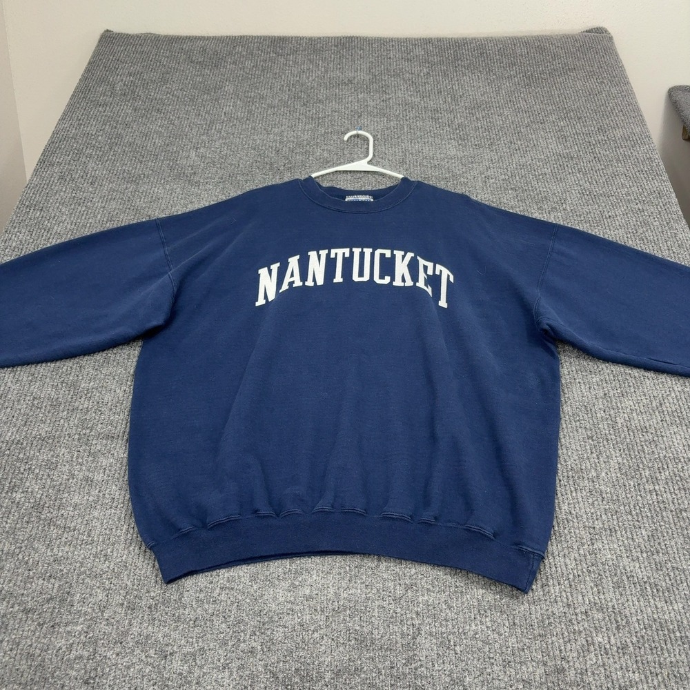 Nantucket Hanes Sweatshirt Mens XXL Blue Cotton Blend Pullover Gorpcore Preppy